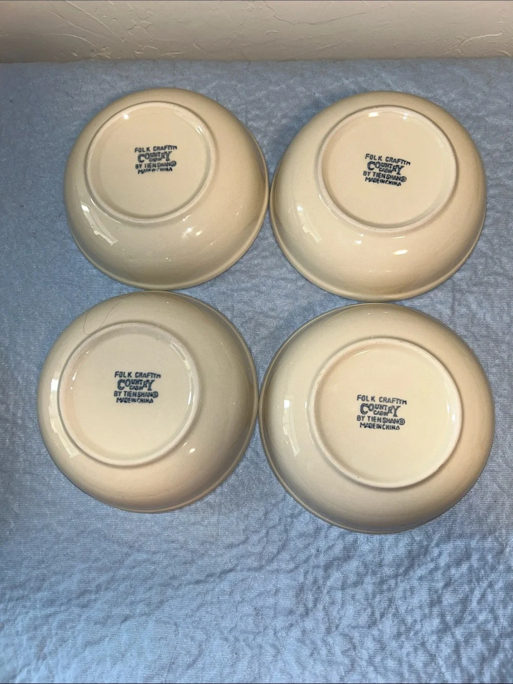 Set of 4 Tienshan Folk Craft soup/cereal bowls in the 